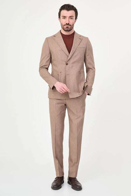 El Paso Men's Light Brown Two-Button Suit