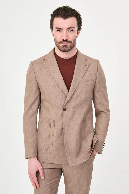 El Paso Men's Light Brown Two-Button Suit