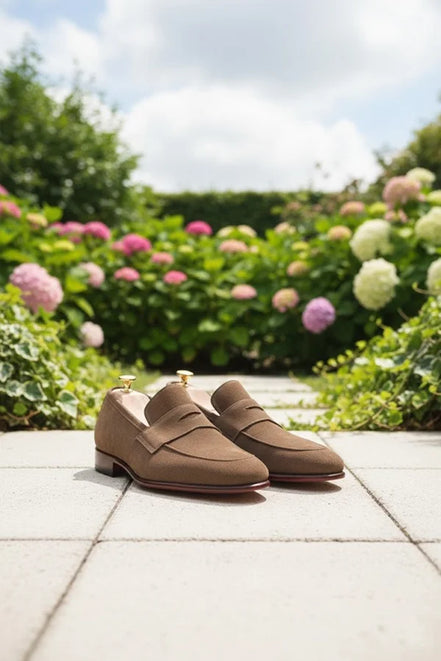 Elko Brown Penny Suede Loafers