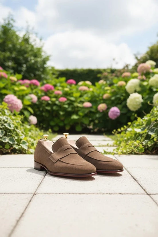 Elko Brown Penny Suede Loafers