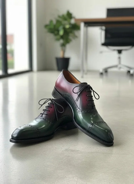 Green Oxford Brogue Shoes