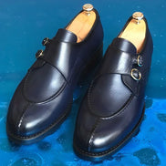 Navy Blue Leather Shoes