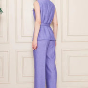 Embossed Linen Women Lavender Suit