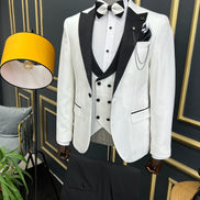 Ely Slim Fit Peak Lapel White Tuxedo