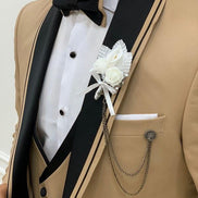 Alexandria Slim Fit Shawl Lapel Gold Tuxedo