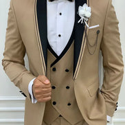 Alexandria Slim Fit Shawl Lapel Gold Tuxedo