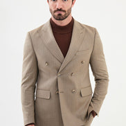 Ames Beige 2 Piece Double Breasted Suit