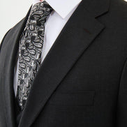 Ames Black 3 Piece Plaid Suit