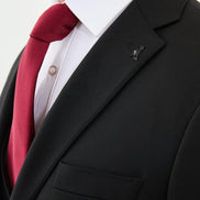 Ames Black Notch Lapel 3 Piece Suit