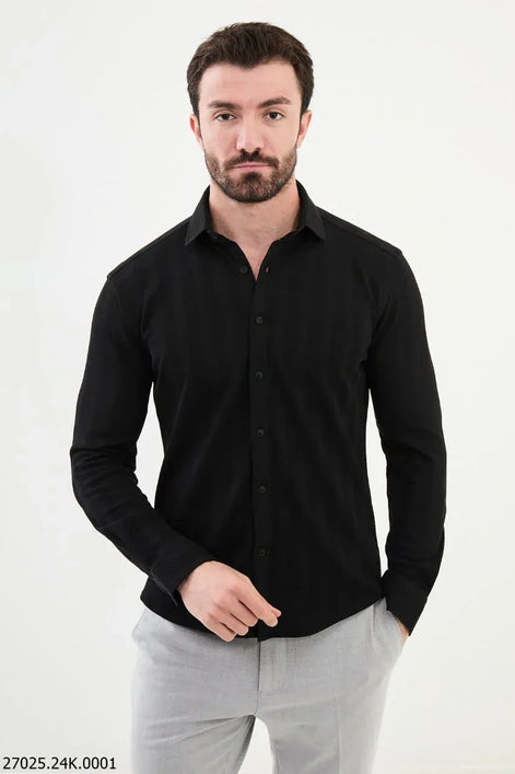 Ames Black Striped Shirt