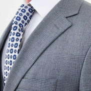 Ames 3 Piece Plaid Wool Blue Suit