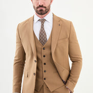 Ames Camel Notch Lapel 3 Piece Suit