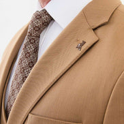 Ames Camel Notch Lapel 3 Piece Suit
