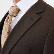 Ames Coffee Brown 3 Piece Plaid Suit