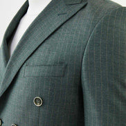 Ames Pinstripe Green Double Breasted Suit