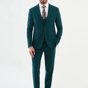 Ames Wool 3 Piece Green Suit