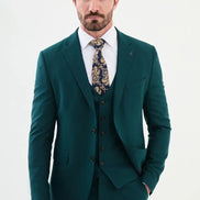Ames Wool 3 Piece Green Suit