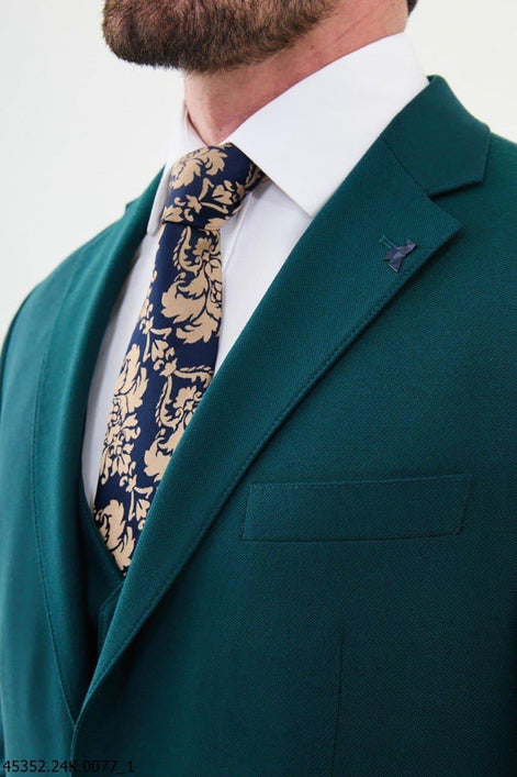 Ames Wool 3 Piece Green Suit