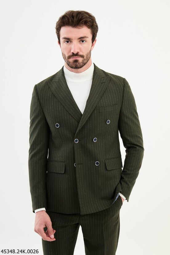 Khaki Double Breasted Suit