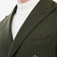 Ames Pinstripe Khaki Double Breasted Suit