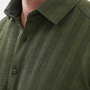 Ames Khaki Green Striped Shirt