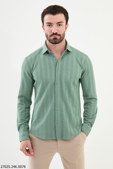 Light Green Striped Shirt