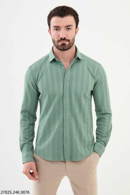 Light Green Striped Shirt
