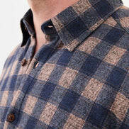 Ames Wool Slim Fit Brown Plaid Shirt