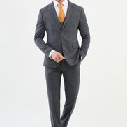 Ames 3 Piece Notch Lapel Wool Navy Blue Suit