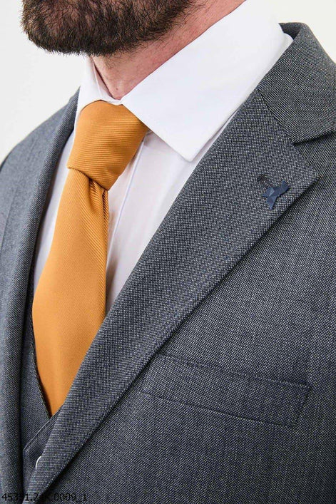 Ames 3 Piece Notch Lapel Wool Navy Blue Suit