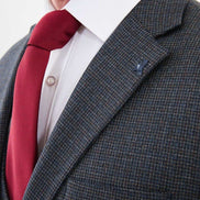 Ames Navy Coffee 3 Piece Shepherd’s Check Wool Suit