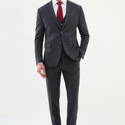 Ames Navy Coffee 3 Piece Shepherd’s Check Wool Suit