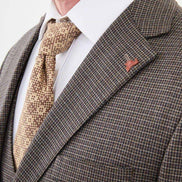 Ames Navy Khaki 3 Piece Shepherd’s Check Wool Suit