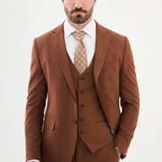 Ames Wool Rust Brown 3 Piece Suit
