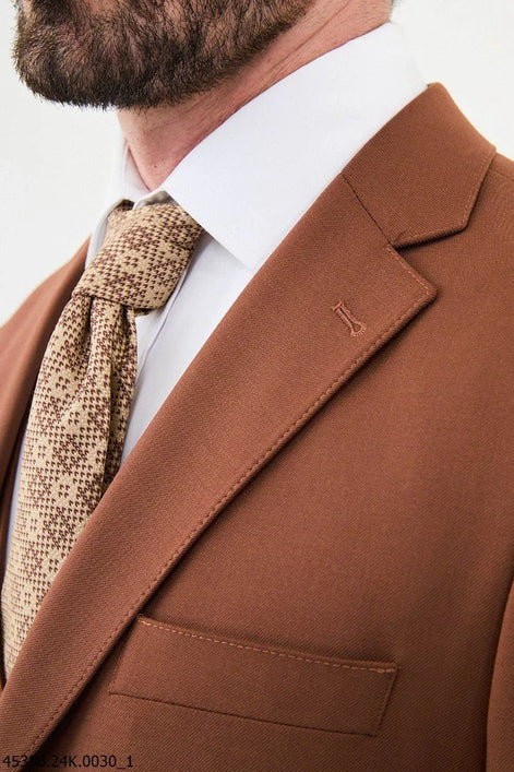 Ames Wool Rust Brown 3 Piece Suit