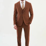 Ames Wool Rust Brown 3 Piece Suit
