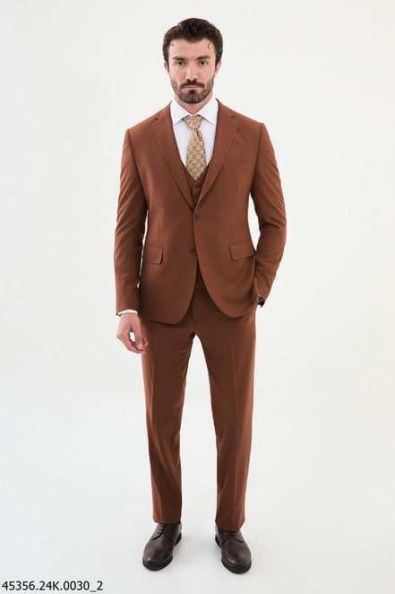 Ames Wool Rust Brown 3 Piece Suit