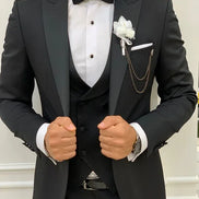 Bangor Slim Fit Peak Lapel Black Tuxedo