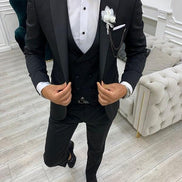 Bangor Slim Fit Peak Lapel Black Tuxedo