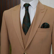 Bradenton Slim Fit 3 Piece Brown Suit
