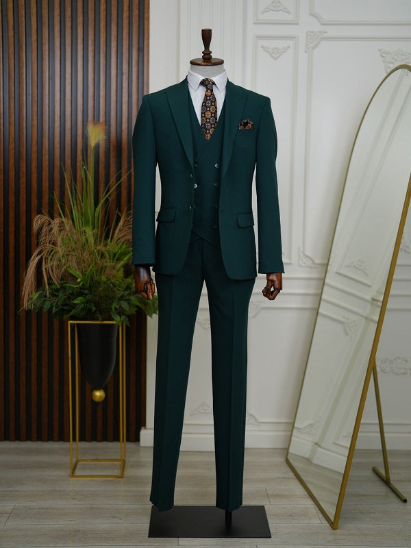 Bradenton Slim Fit 3 Piece Emerald Green Suit