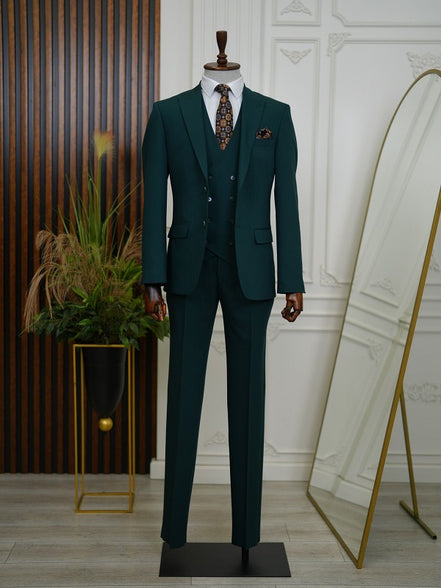 Bradenton Slim Fit 3 Piece Emerald Green Suit