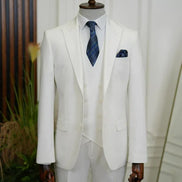 Bradenton Slim Fit 3 Piece Off White Suit
