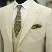 Daytona Slim Fit Pinstripe Beige Suit