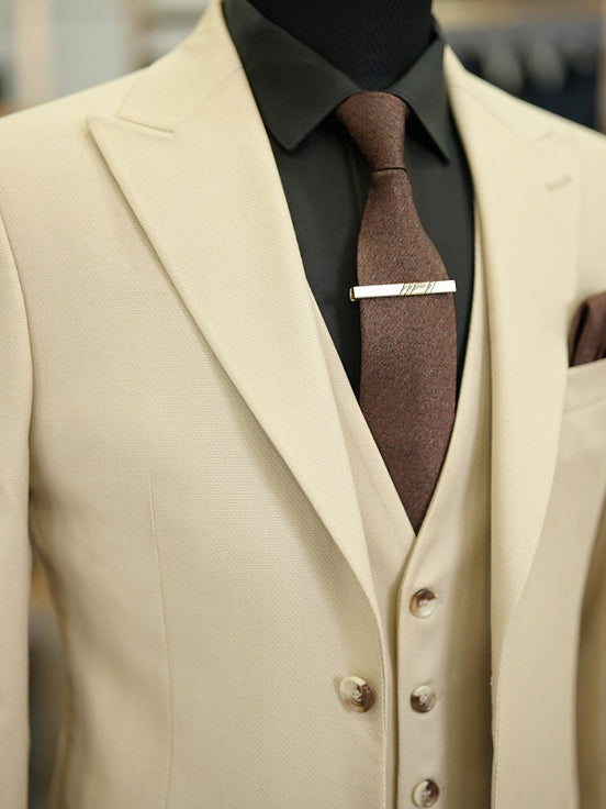 Slim Fit Beige Suit