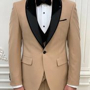 Deerfield Slim Fit Velvet Shawl Lapel Gold Tuxedo