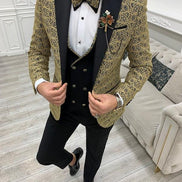 Deerfield Slim Fit Floral Patterned Golden Tuxedo