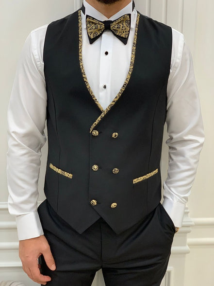 Deerfield Slim Fit Floral Patterned Golden Tuxedo