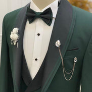 Deerfield Green Slim Fit Shawl Lapel Tuxedo