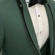 Deerfield Slim Fit Velvet Shawl Button Lapel Green Tuxedo